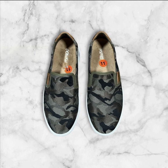 NWT Olukai Lae'ahi Pa'i Men Slip On Boat Loafers Casual Shoes Green Camo Size 11 - Picture 6 of 8